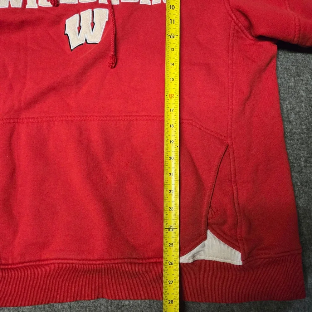 VTG Nike Wisconsin Badgers Hoodie Mens M Red Embroidered Pullover Center Swoosh